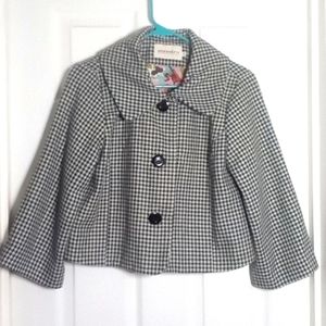 wool blend houndstooth jacket Lined Maestro Medium